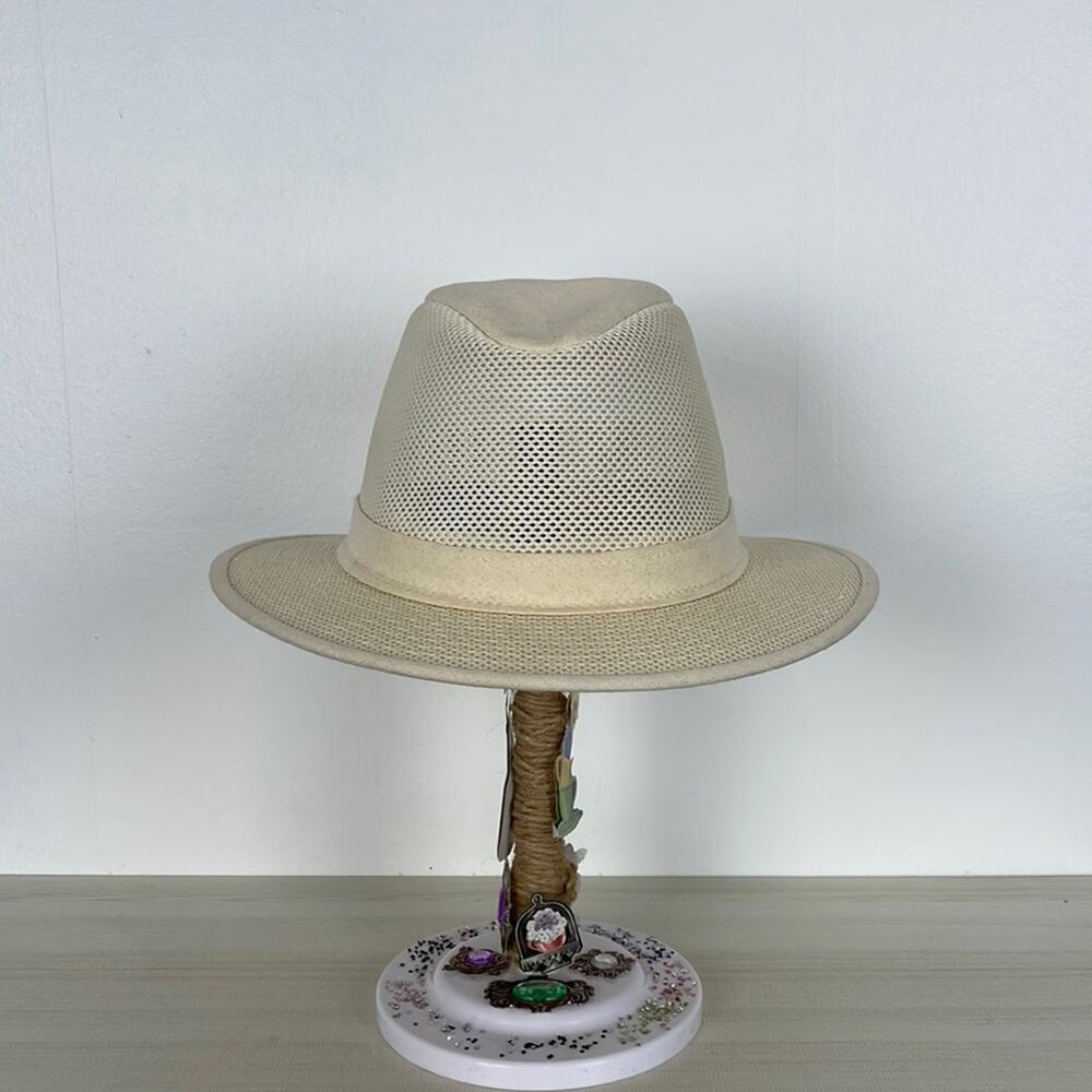 Henschel Hat Men's X Large Small Brim Breeze Vented Cotton Ivory Tweed